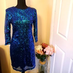 Blue Sequin Dress
